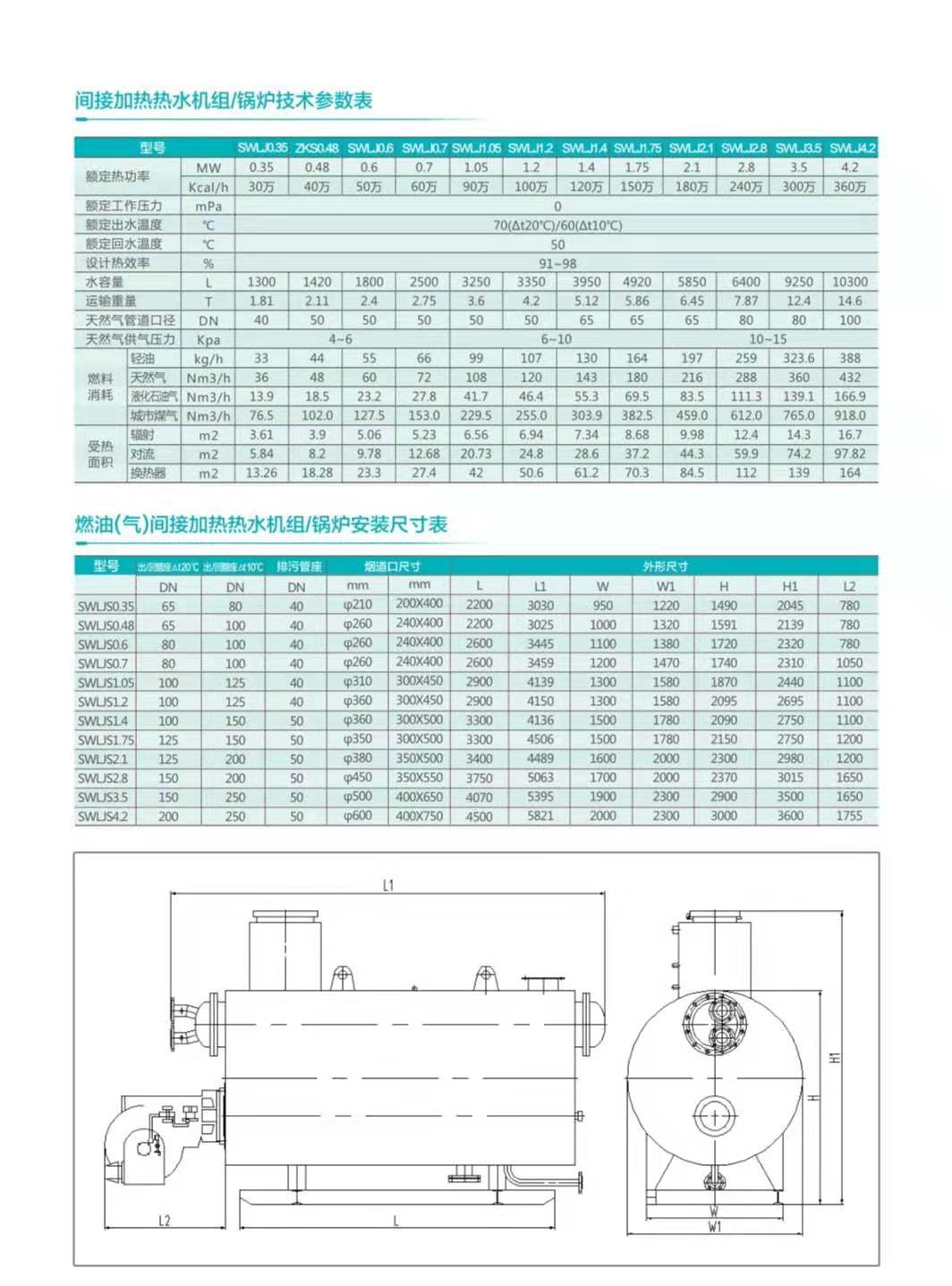 燃气间接加热锅炉