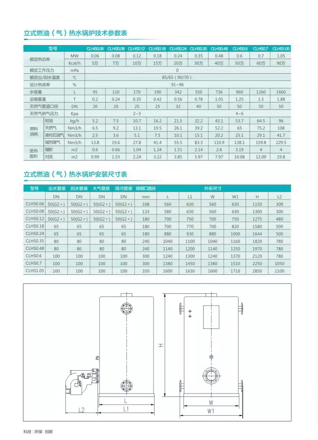 立式燃油热水锅炉